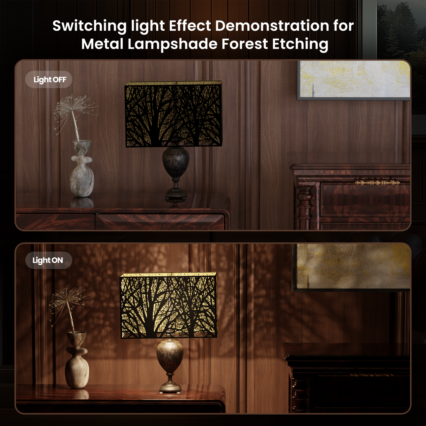 Rectangular Metal Lampshade – 8"×14"×9"
