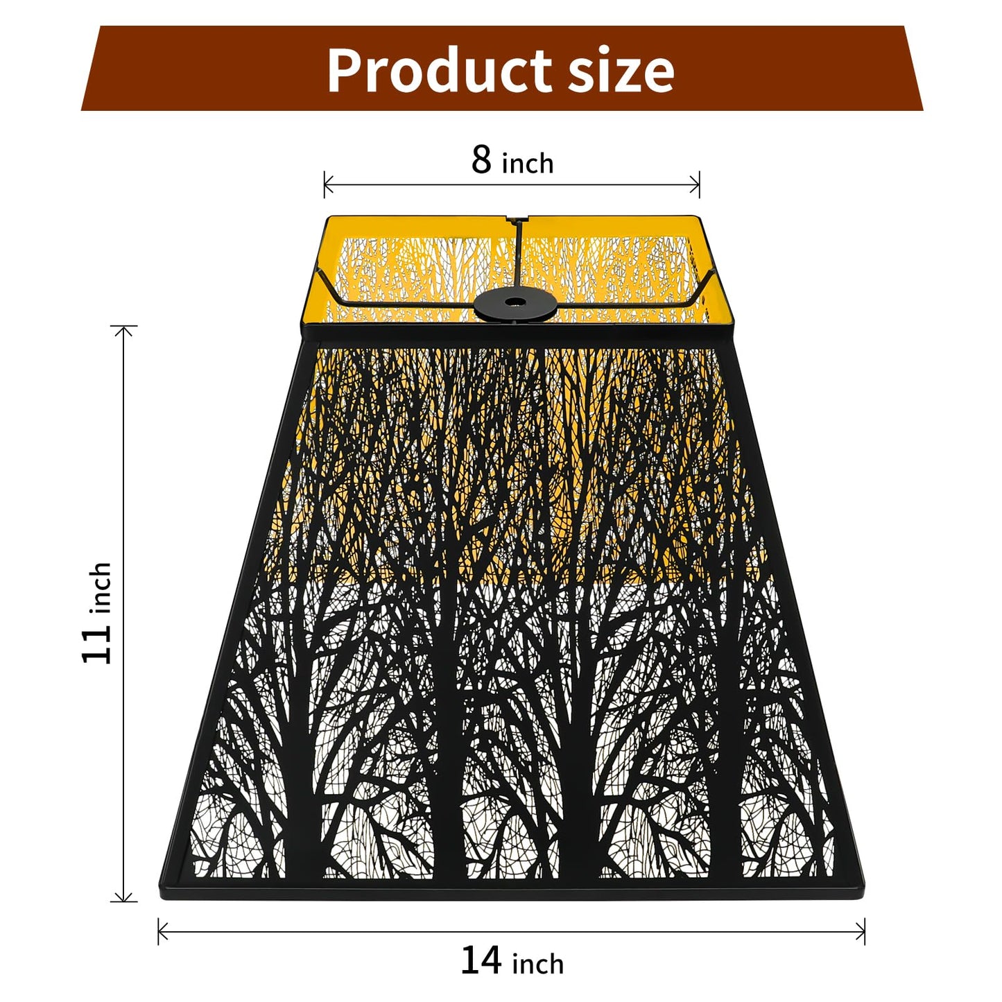 Pyramid Metal Lamp Shade – 8"x14"x11" | Square Bell