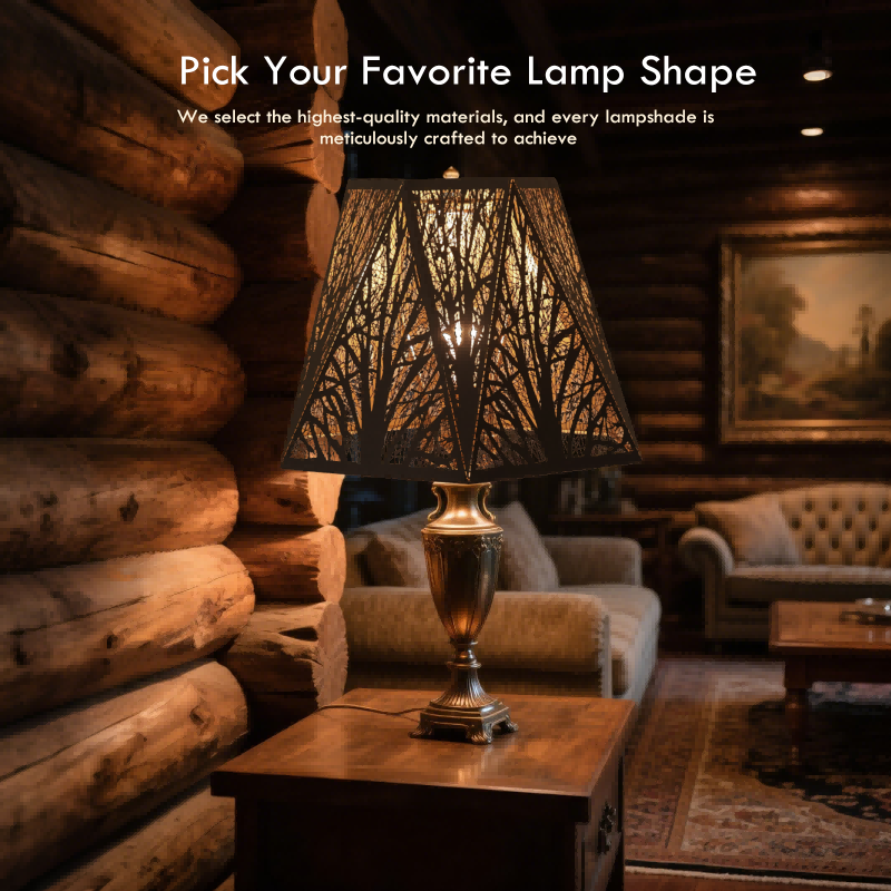 metal lampshade forest star and floral patterns comparison showing lighting mood effects in modern interior design