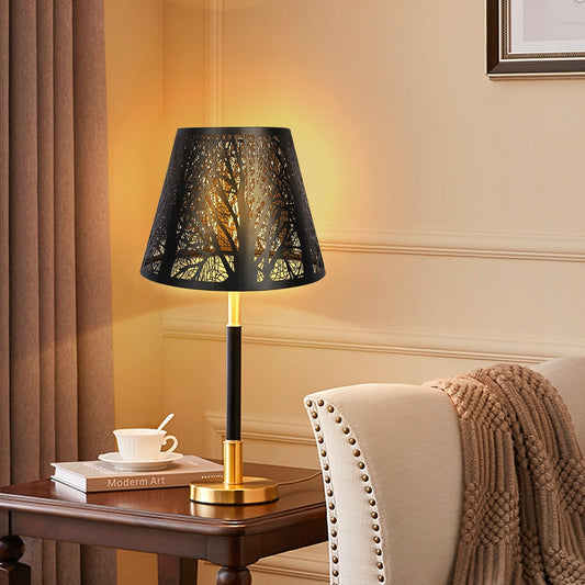 heat lamp shade safety showing metal lamp shade warmth during normal home use