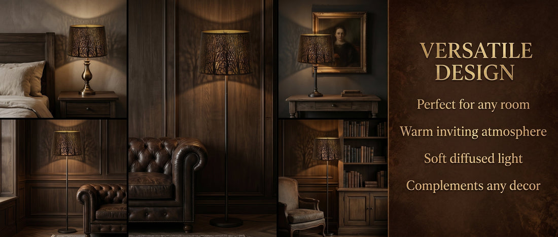 small room lighting with metal lamp shade
