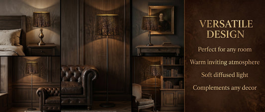 small room lighting with metal lamp shade