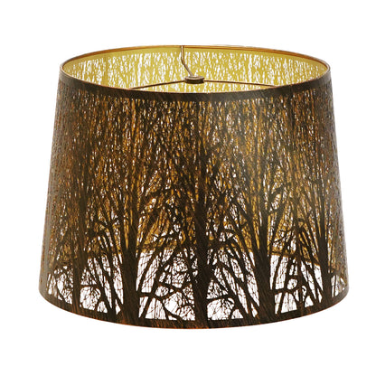 Large Forest Etched Metal Lampshade – 12"×14"×10"