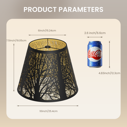 Small Metal Lampshade – Etched Forest | 6"x10"x7.5" Spider Fitter