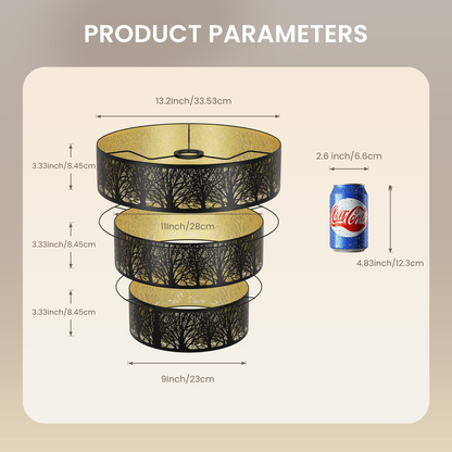 3-Tier Cake Drum Shade – 13.2"x10" | 1.63" Fitter