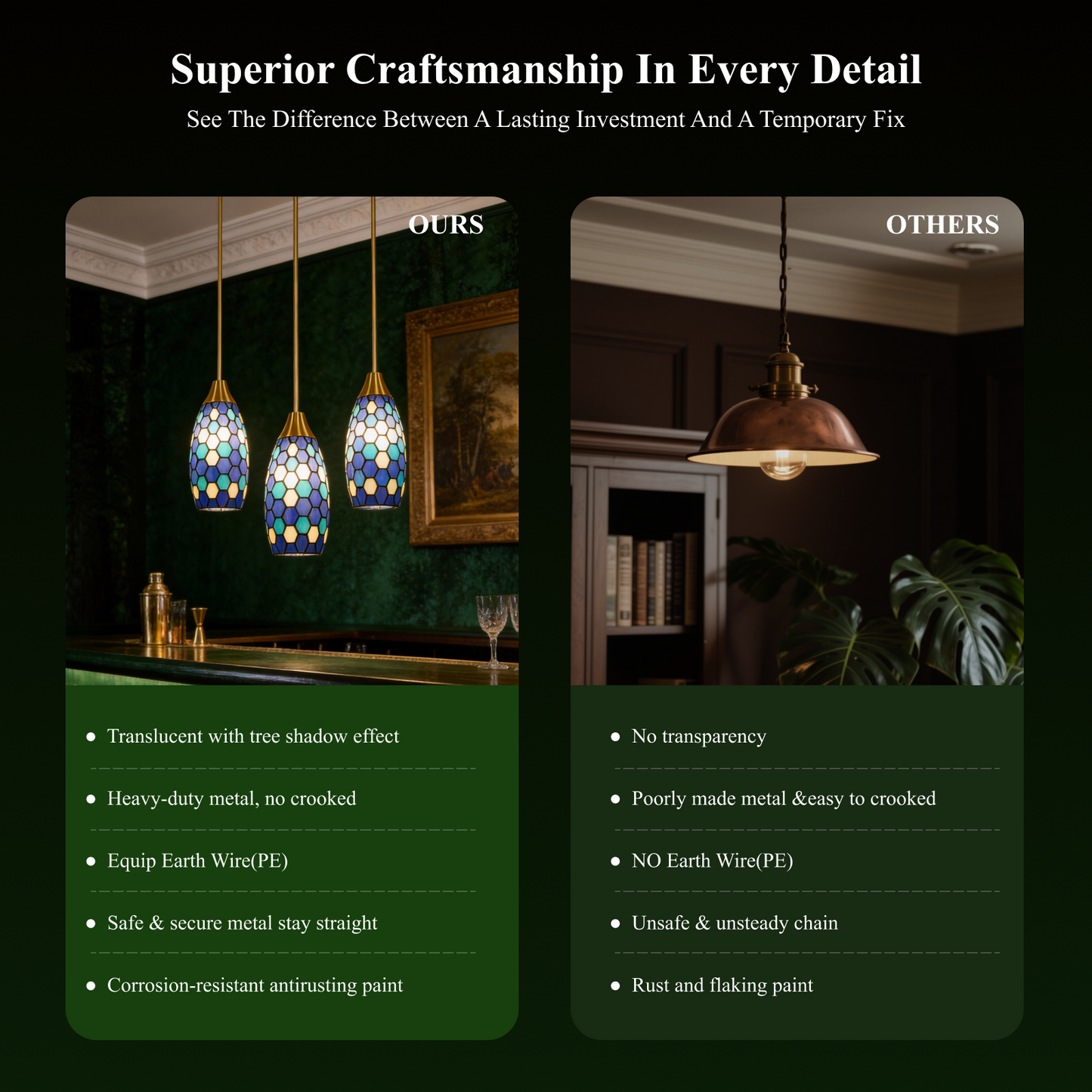 Blue Green Tiffany-Style Teardrop Pendant Light | Honeycomb Mosaic Metal Shade | Gold Base | E26 Max 60W | Boho Mediterranean Bedroom Lamp