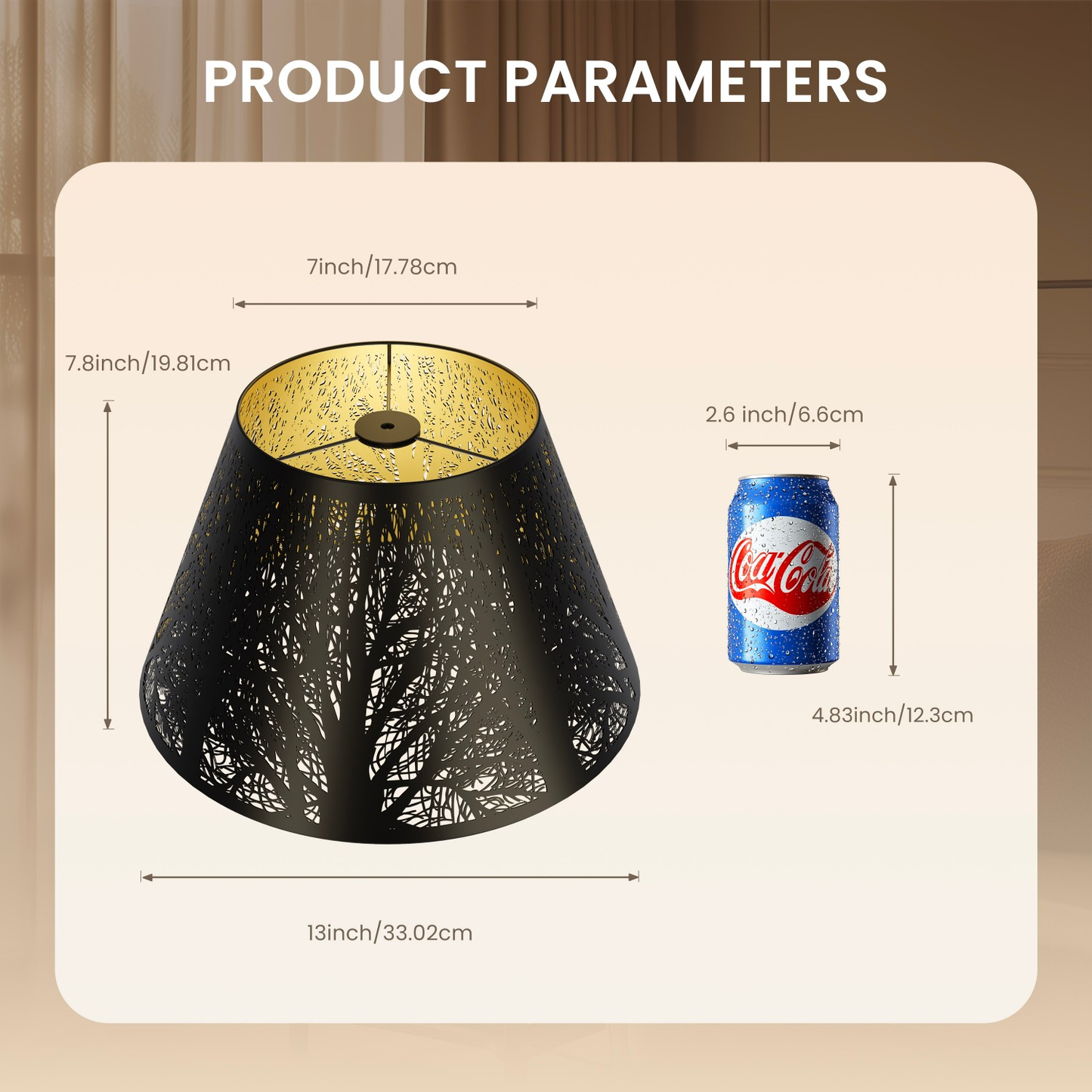 Modern Forest Etched Lampshade – 7"×13"×7.8"