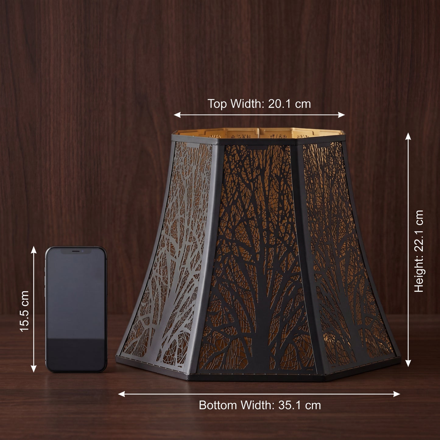 Beveled Octagon Metal Lampshade – 7.9"x13.8"x8.7"