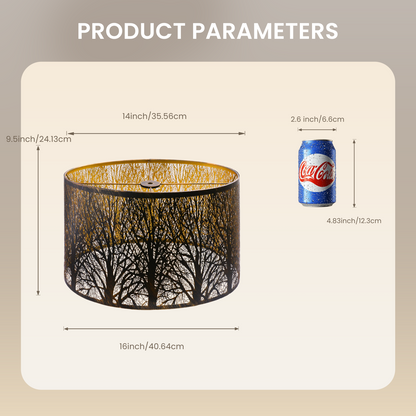 Product dimensions compared to a can of soda on a plain background.
