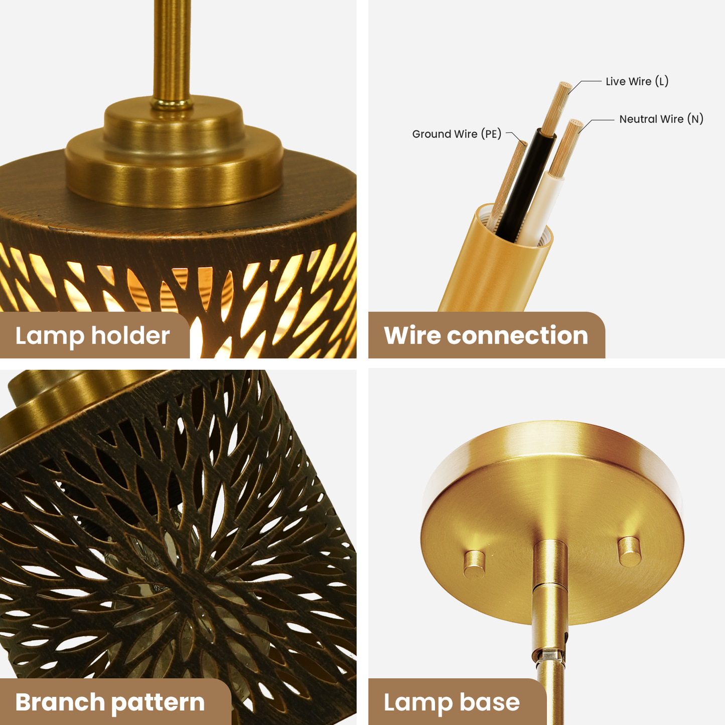 Sunburst Drum Pendant Light | Firework Hollow-Out Etched Metal Shade | Gold Bronze | Adjustable Height | E26 Max 60W | Boho Art Deco Ceiling Lamp Description