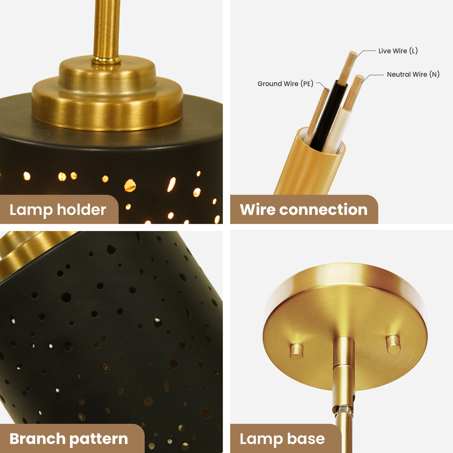 Industrial Black Gold Cylinder Pendant Light | Star Hollow-Out Metal Drum Shade | Height Adjustable | E26 | Kitchen Island Bar Lamp
