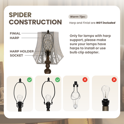Instructions for using a spider construction lamp with diagram and tips.