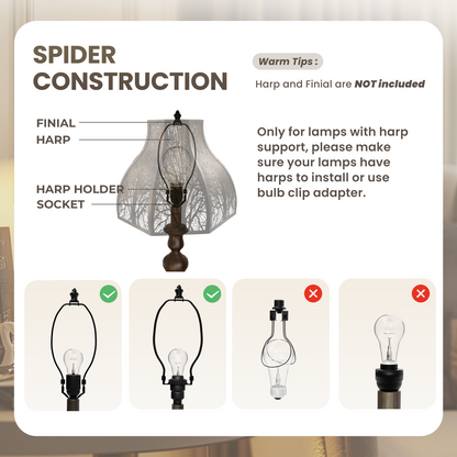 Lamp assembly diagram with labeled parts and usage instructions.