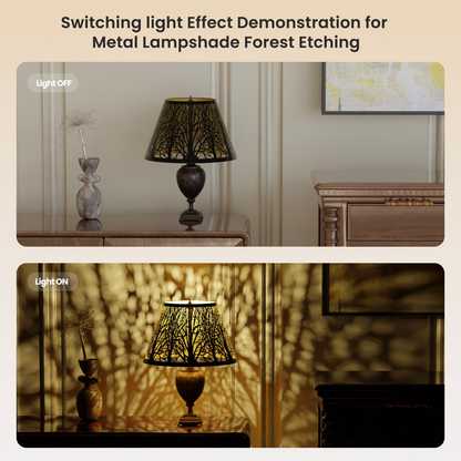 Modern Forest Etched Lampshade – 7"×13"×7.8"