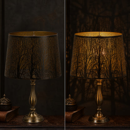 Large Forest Etched Metal Lampshade – 12"×14"×10"