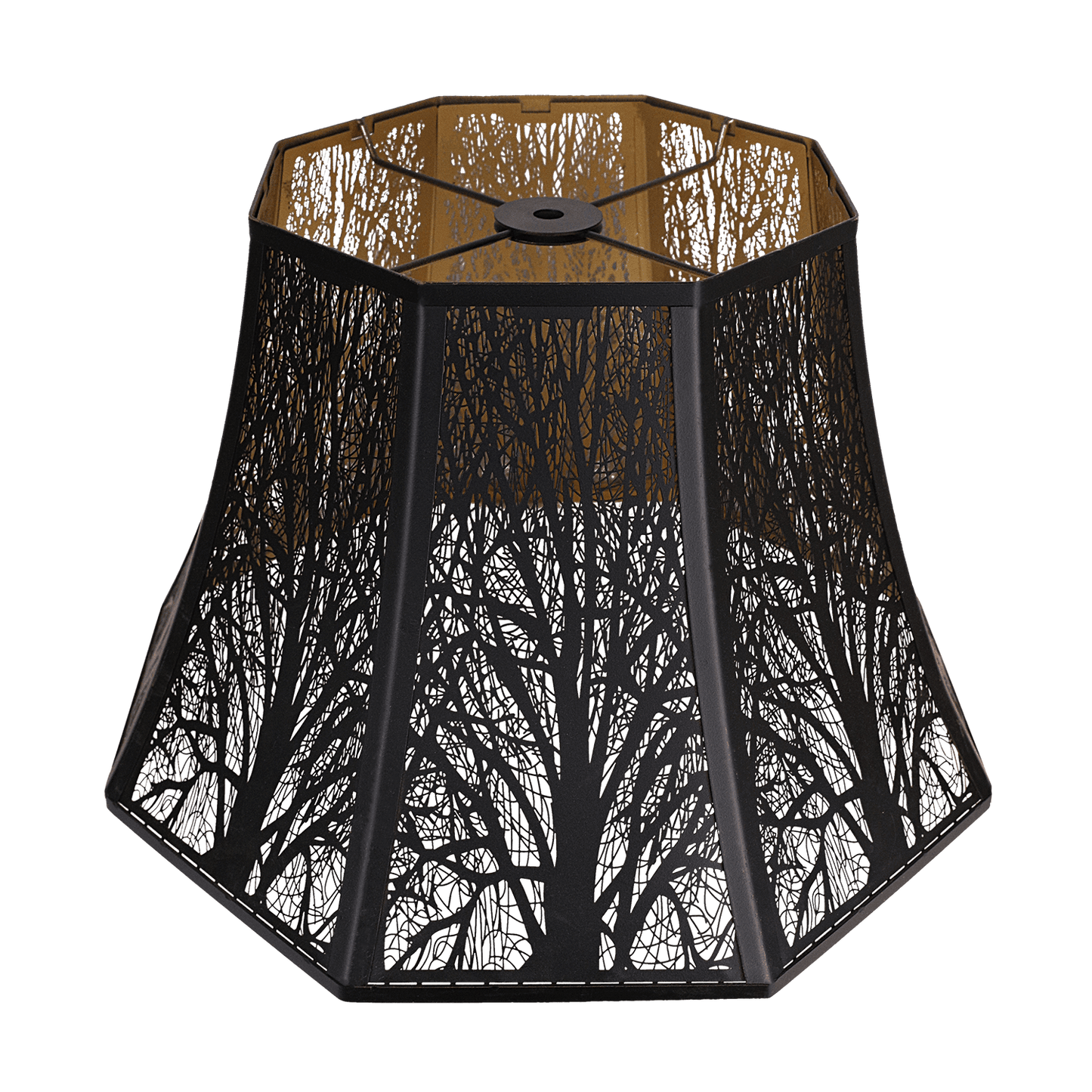 Aeelleea beveled octagon metal lampshade with black and gold finish designed for table lamp replacement and vintage interior lighting