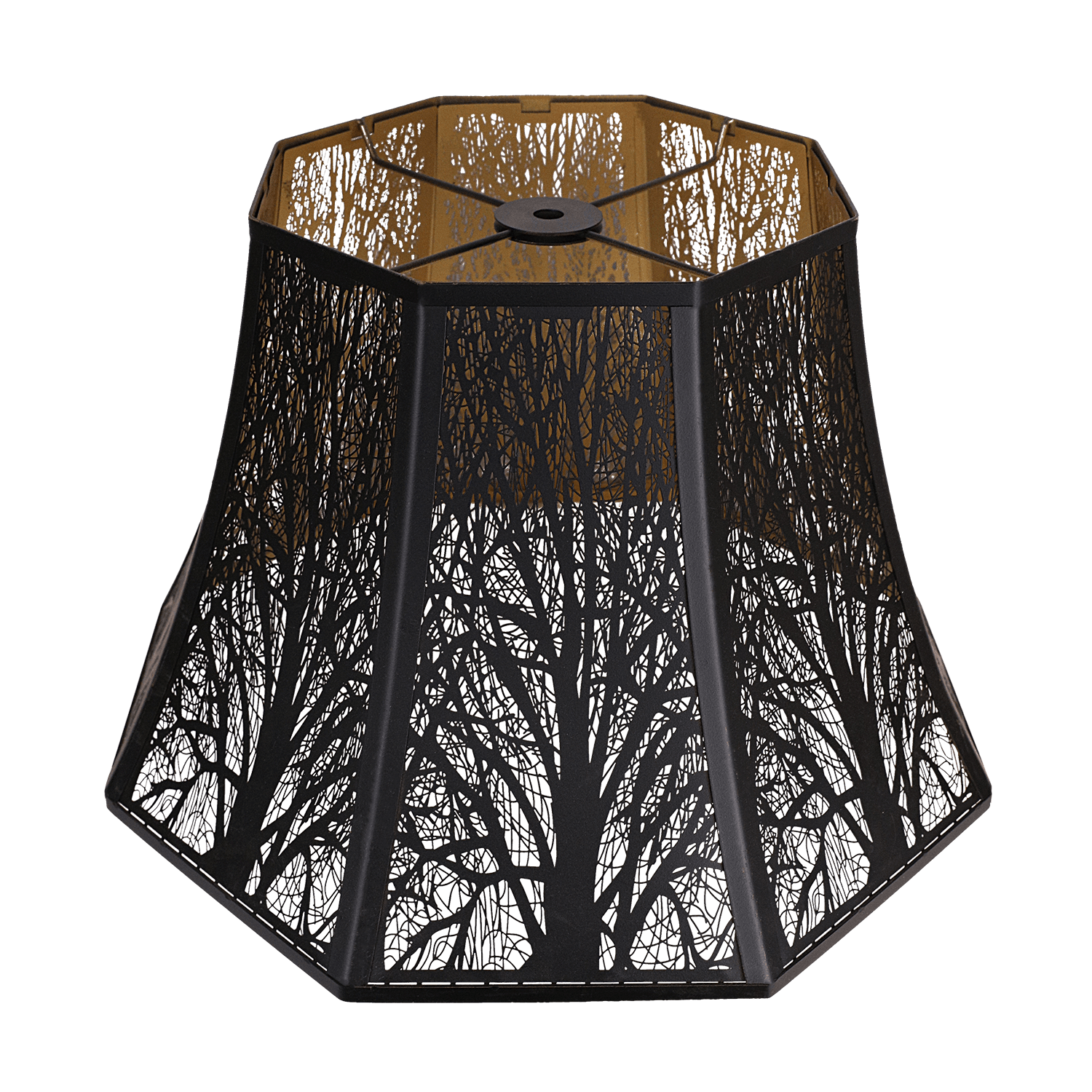 Aeelleea beveled octagon metal lampshade with black and gold finish designed for table lamp replacement and vintage interior lighting