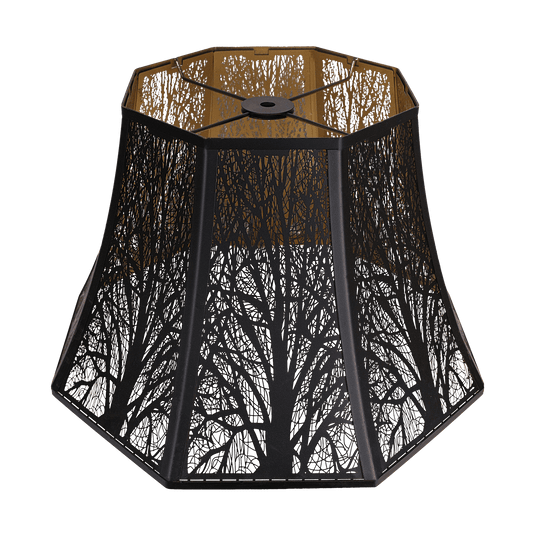 Aeelleea beveled octagon metal lampshade with black and gold finish designed for table lamp replacement and vintage interior lighting