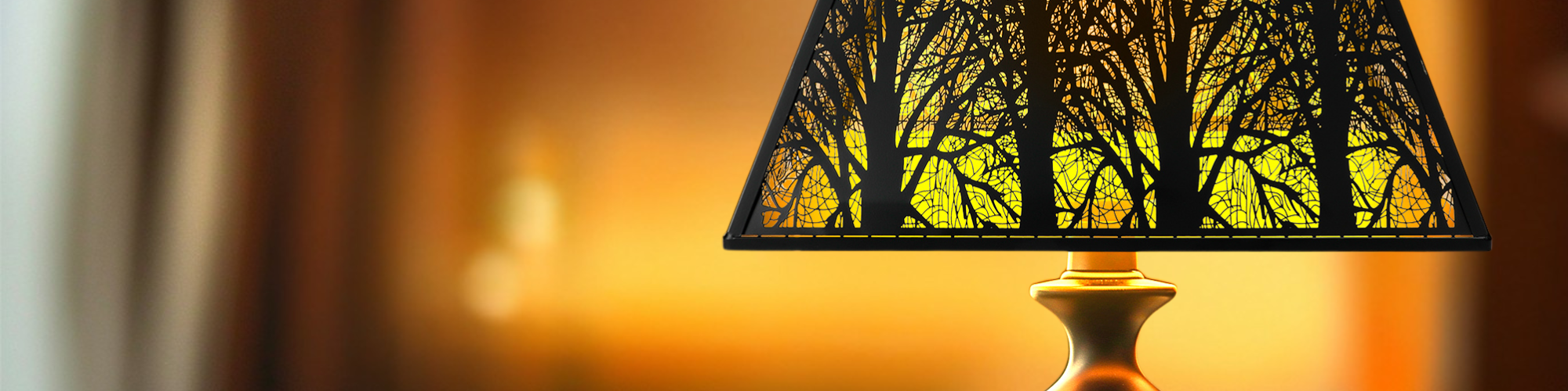 Aeelleea lamp shades collection featuring vintage metal and Tiffany style lighting creating warm ambient home atmosphere
