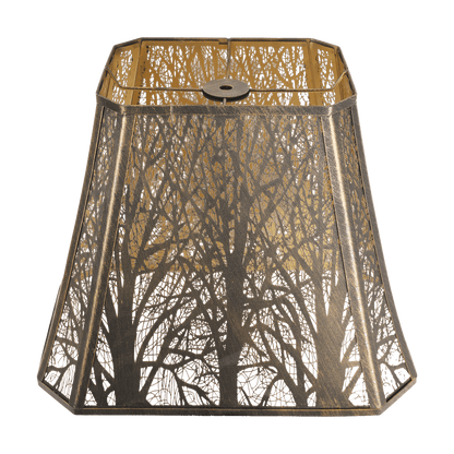 Aeelleea large forest etched metal lampshade with black exterior and gold interior for table lamp floor lamp and chandelier replacement
