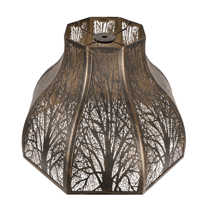 Aeelleea lotus shape metal lampshade with 8 petal antique bronze finish spider fitter design for table lamp and decorative lighting