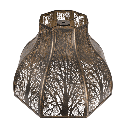 Aeelleea lotus shape metal lampshade with 8 petal antique bronze finish spider fitter design for table lamp and decorative lighting