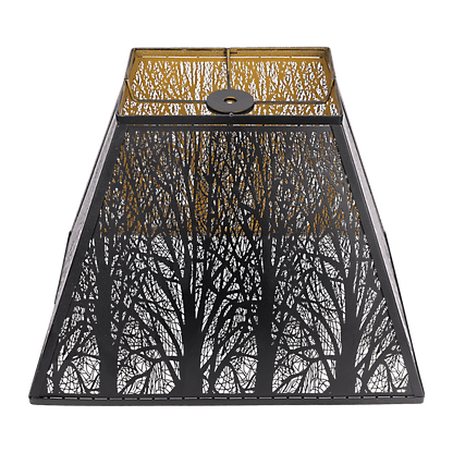 Aeelleea pyramid metal lamp shade square bell design with black and gold finish for table lamp and decorative lighting replacement