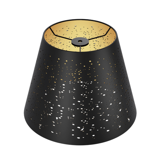 Aeelleea small stars etched metal lampshade black and gold finish table lamp replacement shade decorative lighting fixture