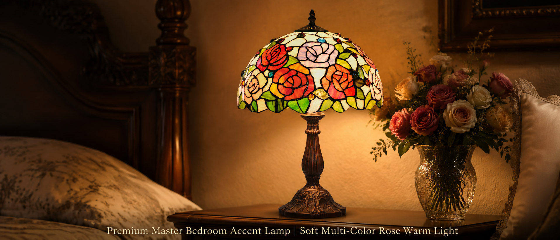 Classic Tiffany lighting style used in bedroom, study, dining room, and traditional home interiors
