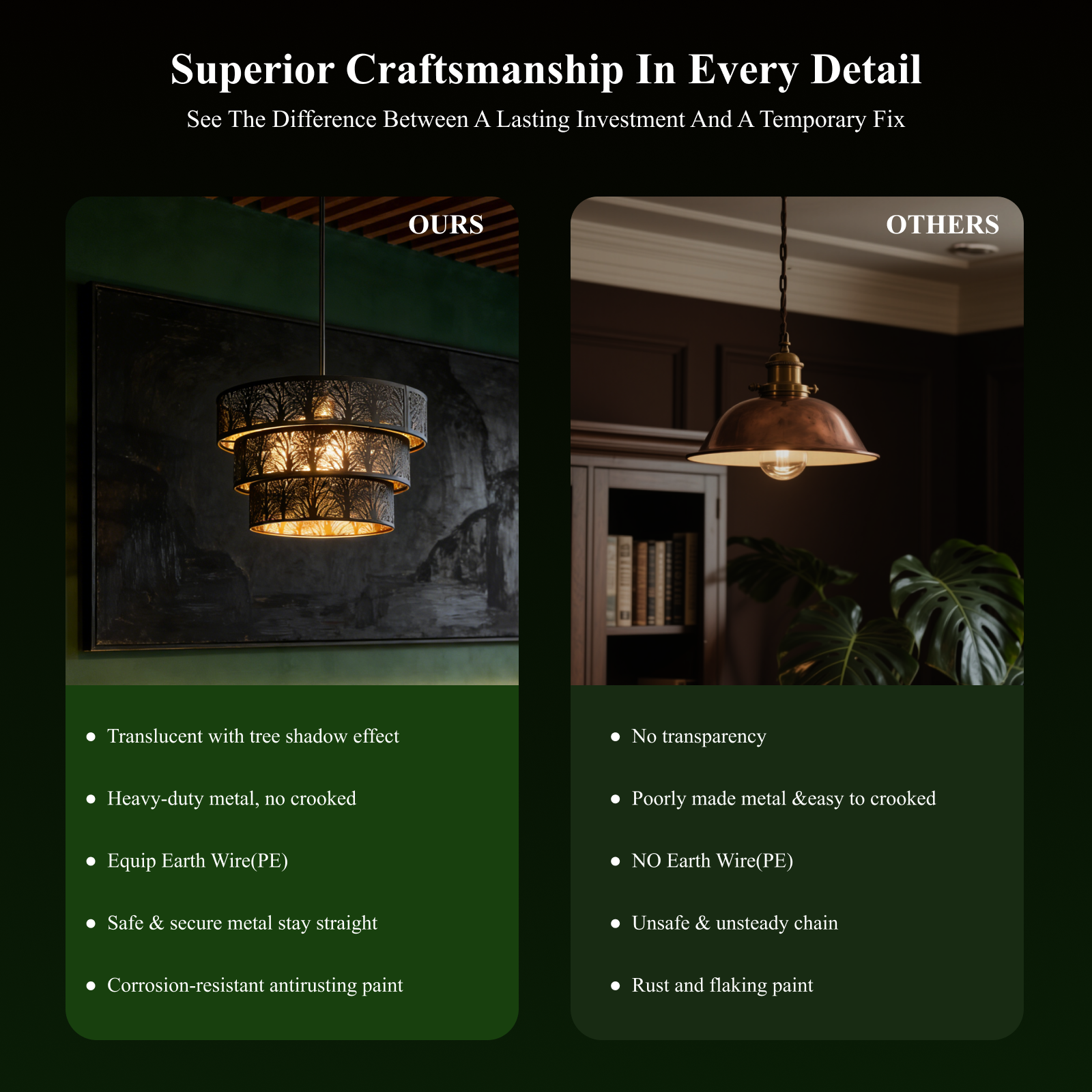 drum chandelier creating warm shadow lighting effect in dining room