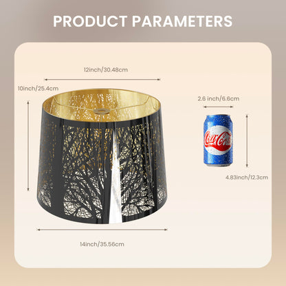 Chrome Forest Metal Lampshade – Stainless Steel | 12"x14"x10" Spider Fitter
