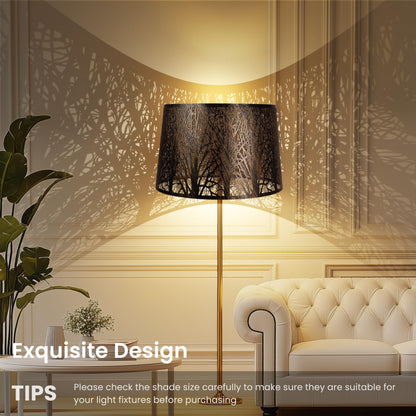 Large Forest Etched Metal Lampshade – 12"×14"×10"