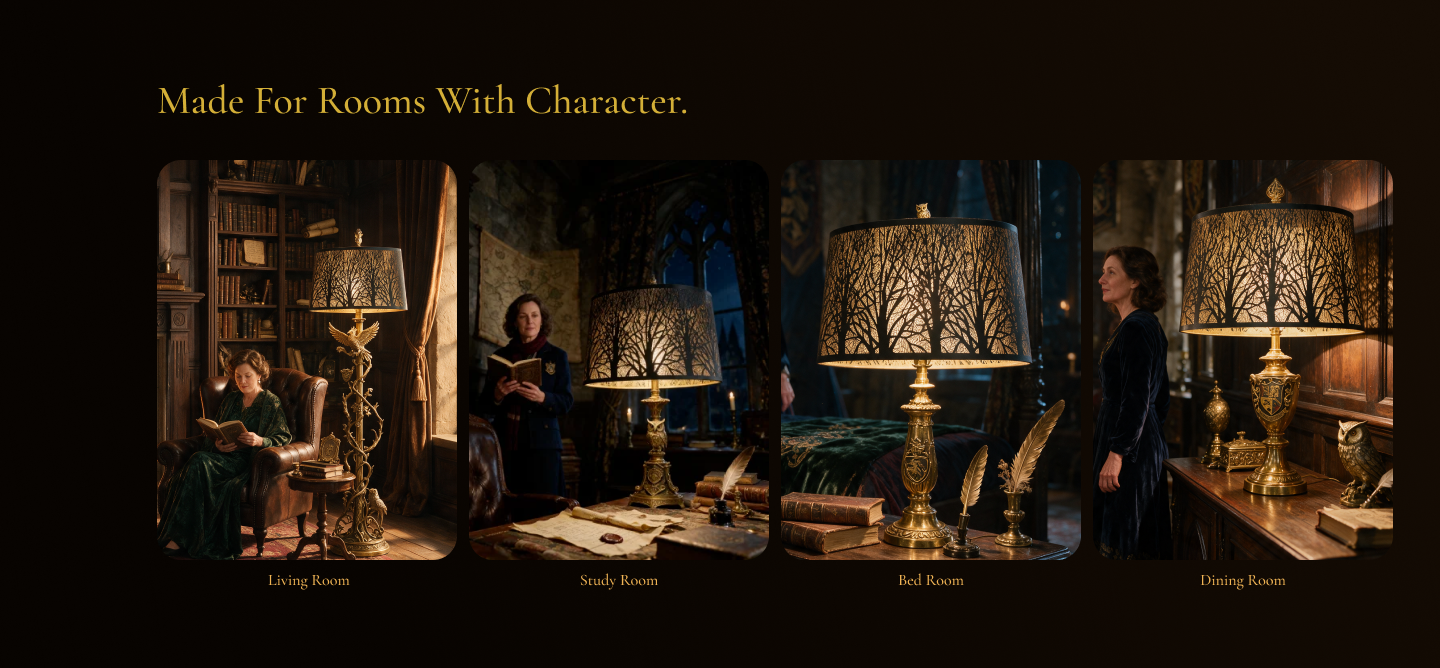 Lamp shades for antique lamps styled in living rooms, bedrooms, studies, and dining spaces with classic vintage interior design.
