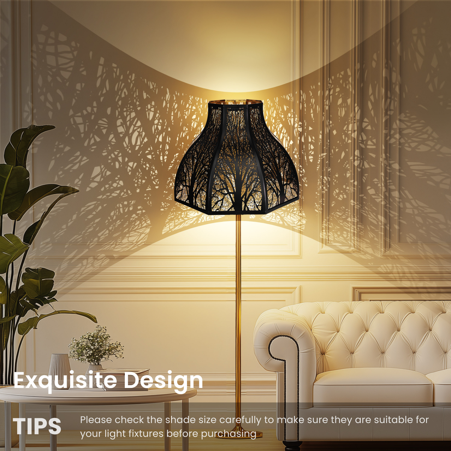 8 petal lotus metal lampshade showing elegant floral structure with warm metallic finish and artistic decorative lighting design