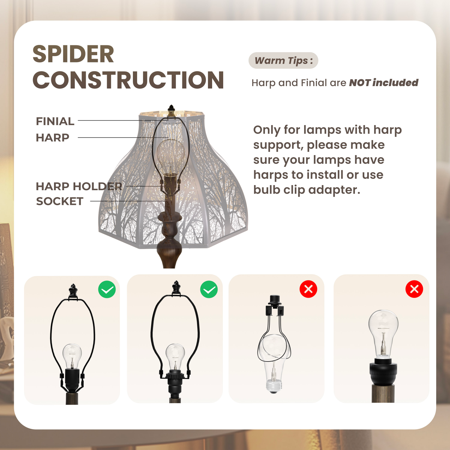 Lotus forest metal lampshade installed on table lamp enhancing rustic and artistic interior lighting style for home décor