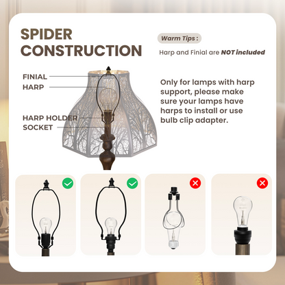 Lotus forest metal lampshade installed on table lamp enhancing rustic and artistic interior lighting style for home décor