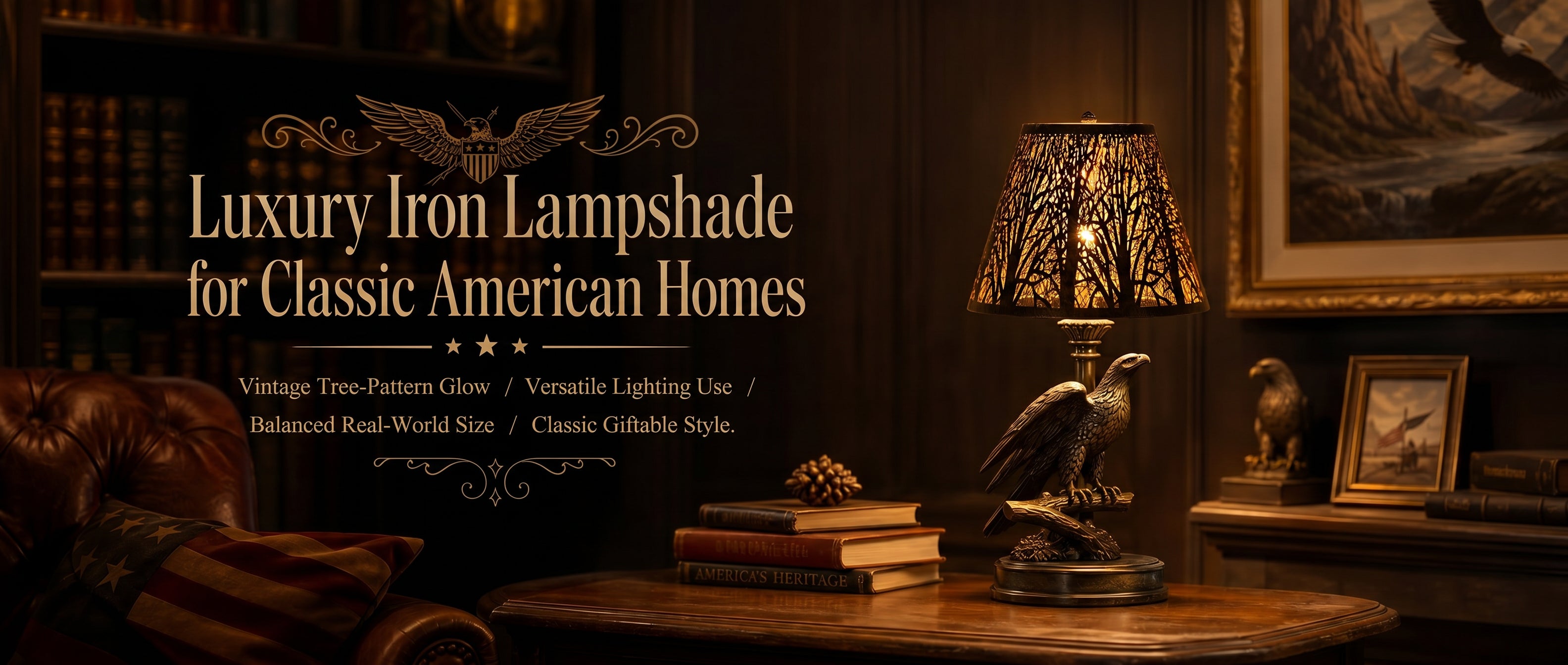 Luxury iron lamp shades small with vintage tree-pattern cutouts, designed for classic American homes, table lamps, and wall sconce lighting.