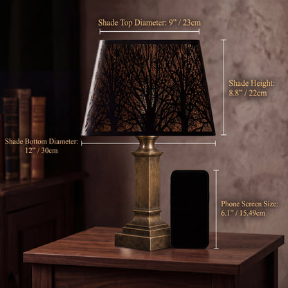 Modern square metal lamp shade size chart 9 inch top x 12 inch bottom x 8.8 inch height, 23cm x 30cm x 22cm, clip-on fitting replacement lamp shade for table lamp and floor lamp