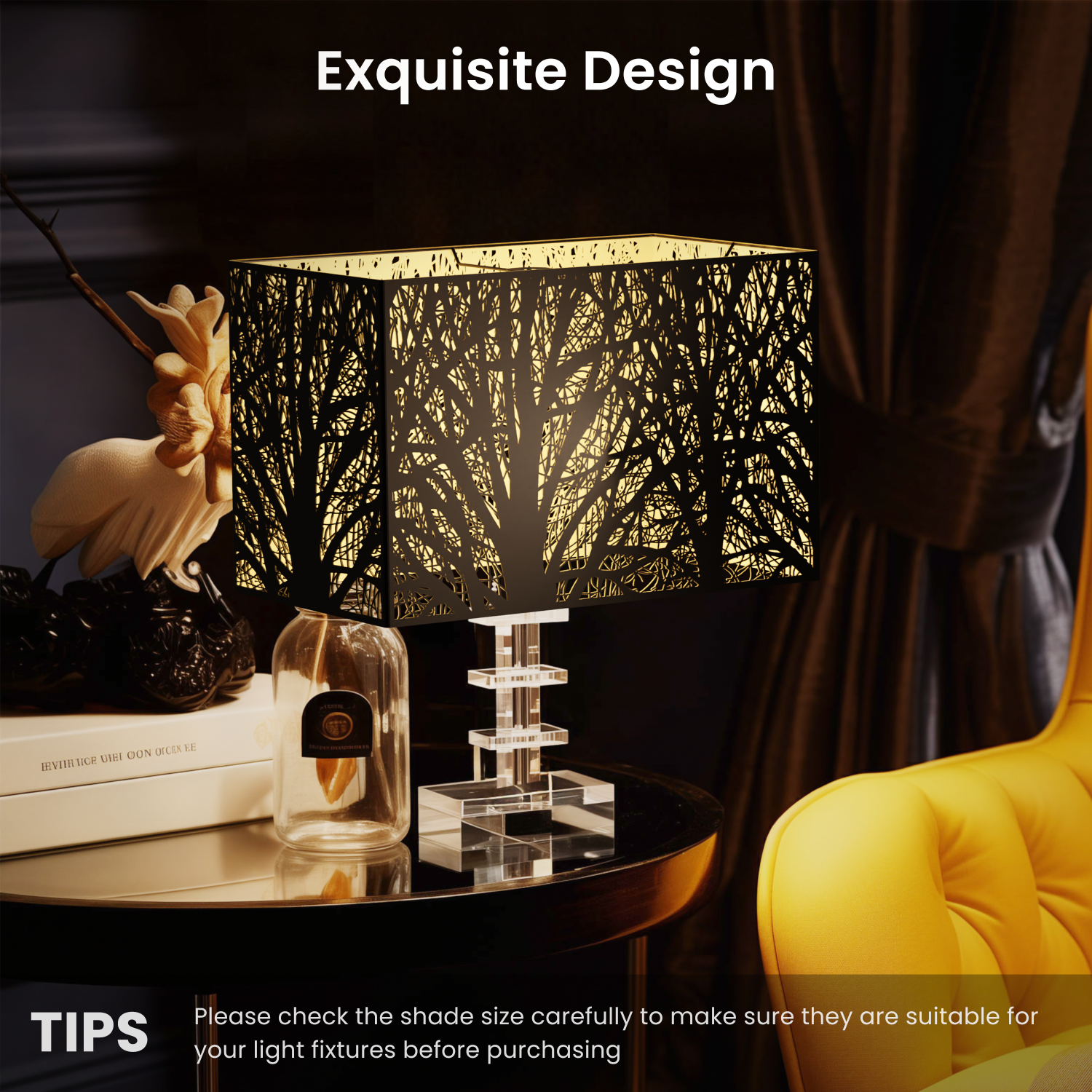 Side profile of rectangular metal lamp shade designed for modern industrial and vintage lighting fixtures