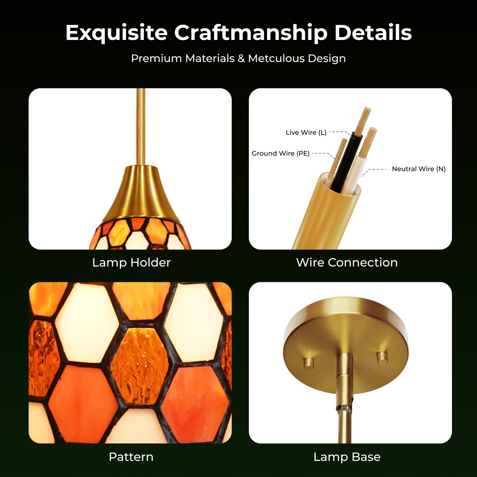 amber stained glass pendant light used in restaurant dining interior lighting