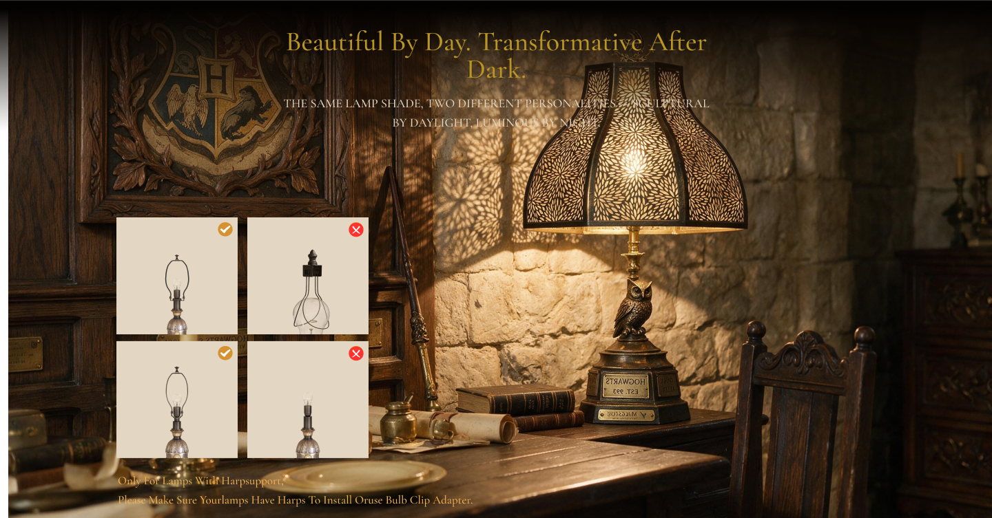 Retro lamp shade with spider fitter designed for table lamps and floor lamps using a compatible lamp harp or adapter.